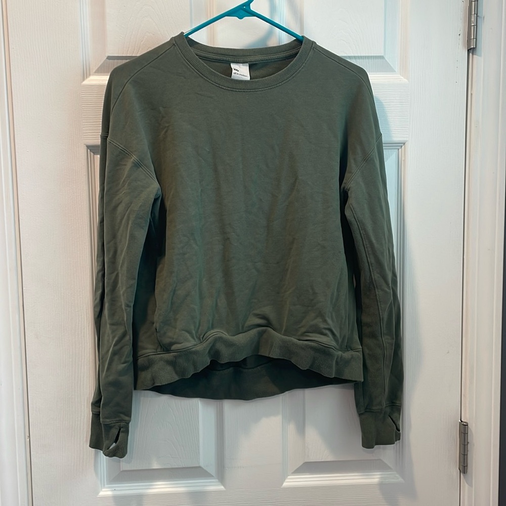All In Motion Olive Green Crew Neck Sweatshirt